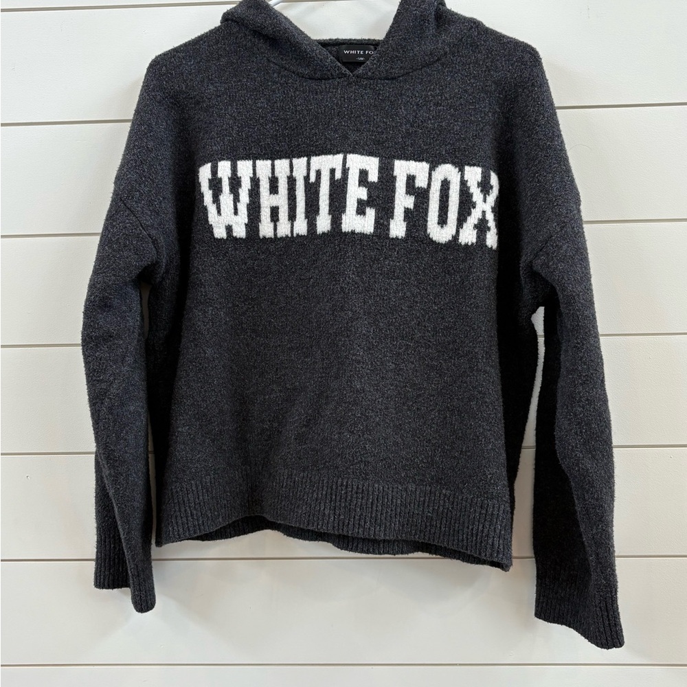 White Fox Boutique Charcoal Hoodie Sweater